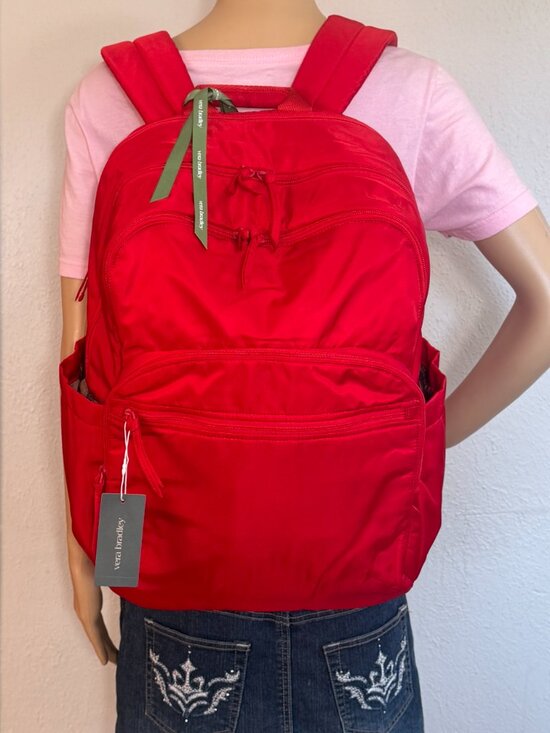 Vea Bradley Large Bancroft Backpack Nylon Goji Berry Red NWT main image 8